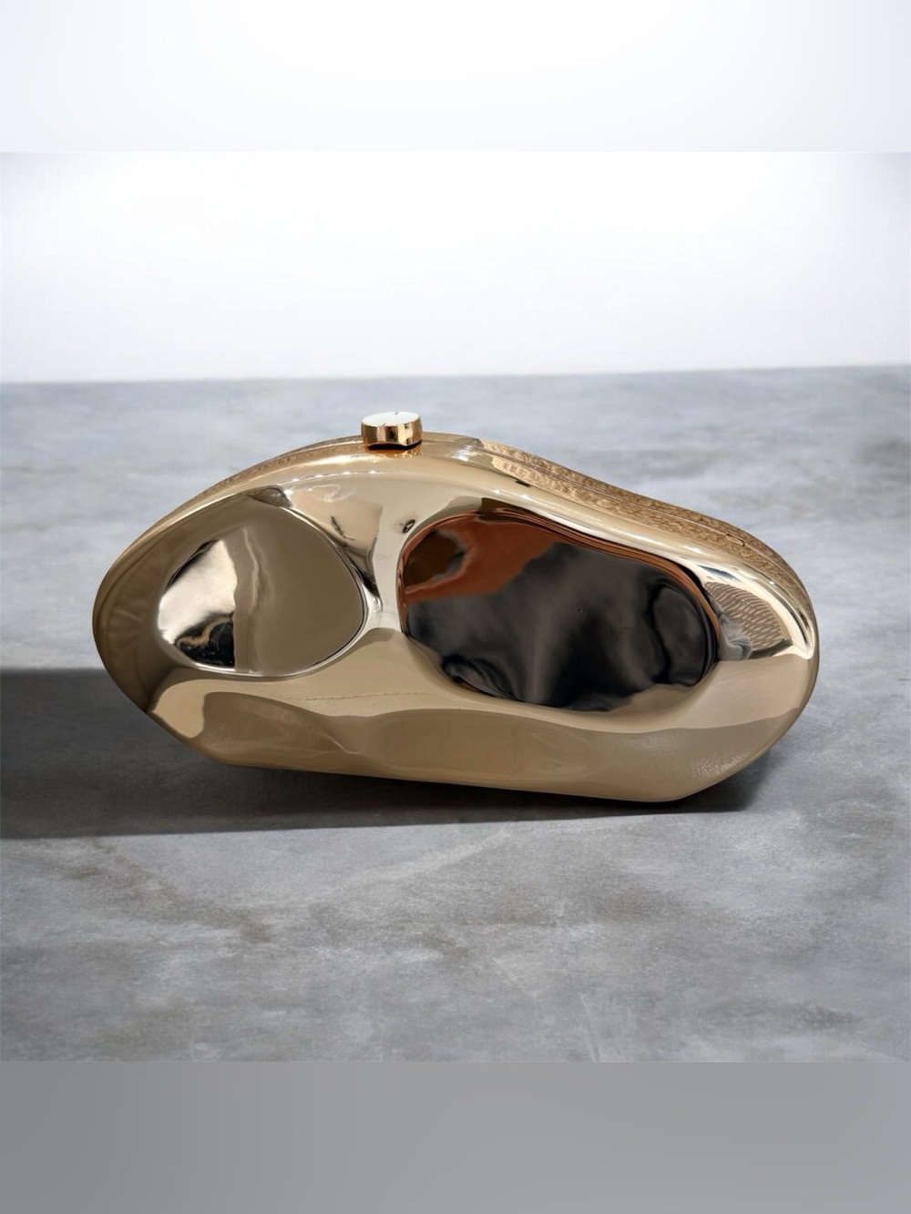 Gold Sculptural Evening Clutch - Designer Style